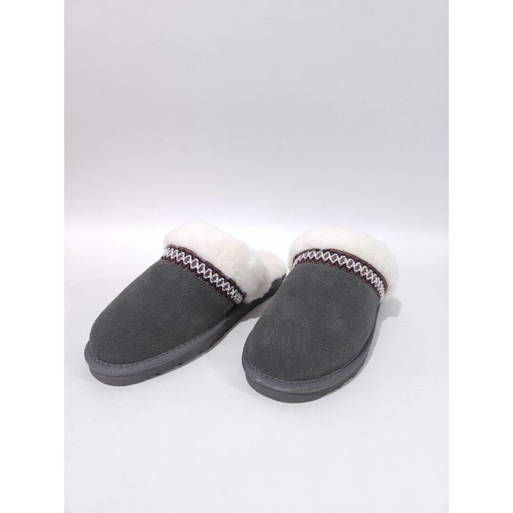 Womens Muk Luks Sweater Knit Scuff Size Medium 7 Slippers Slip On Gray New - Picture 6 of 10
